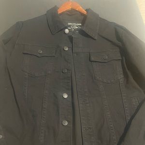 TRU RELIGION-BLACK TRUCKER MENS DENIM JACKET